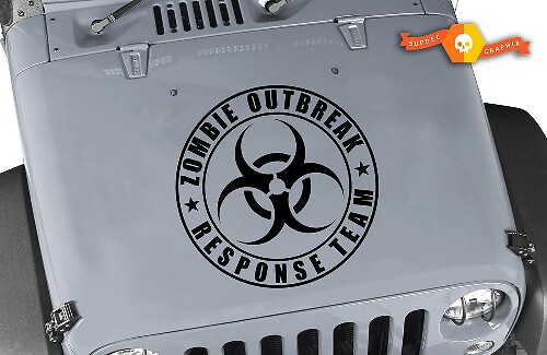 Adesivo Vinilico Cappuccio Squadra di Risposta all’Invasione Zombie per Jeep Wrangler e CJ