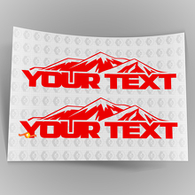 Adesivo in vinile con grafica montagna e testo personalizzato per Jeep Wrangler 2