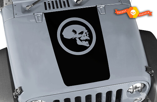 Adesivo in Vinile Nero Opaco Teschio Cerchio per Jeep Wrangler