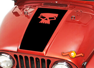 Skull Hood Blackout Vinyl Decal Sticker (17) si adatta: Jeep CJ 5 6 7 8