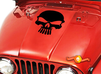 Skull Hood Vinyl Decal Sticker (12) si adatta: Jeep CJ 5 6 7 8