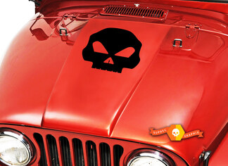 Skull Hood Vinyl Decal Sticker (21) si adatta: Jeep CJ 5 6 7 8