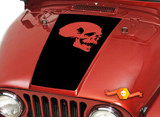 Skull Hood Blackout Vinyl Decal Sticker (14) si adatta: Jeep CJ 5 6 7 8
