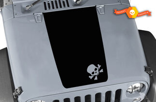Skull Hood Blackout Vinyl Decal Sticker si adatta: Jeep Wrangler JK TJ YJ JL