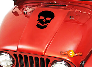 Skull Hood Vinyl Decal Sticker (20) si adatta: Jeep CJ 5 6 7 8