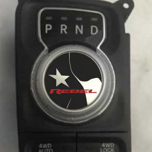 Adesivo in Vinile con Manopola del Cambio Rebel della Bandiera del Texas per Dodge Ram