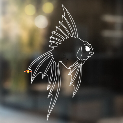 Adesivo Universale in Vinile Veiltail Goldfish