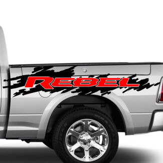 2 colori Dodge Ram Rebel Splash Grunge Logo camion decalcomania grafica in vinile