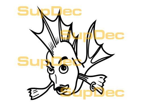 Adesivo da parete o finestra per bagno in vinile FISH Arte rimovibile #12
