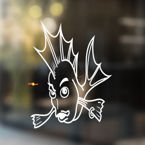 Adesivo Universale in Vinile Punk Fish