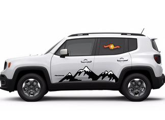 Grafica in vinile Snow Mountain Car Sticker Hood Decal per Jeep Renegade Cherokee