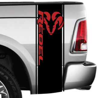 2 colori Dodge Ram Rebel Side Stripe Bed Logo Truck Decalcomania grafica in vinile