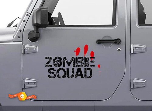 Adesivo in Vinile per Porta Zombie Squad per Jeep Wrangler