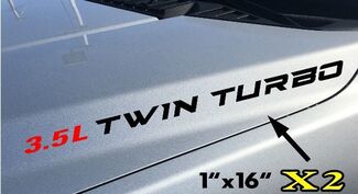 2x 3.5L Twin Turbo Hood adesivi decalcomanie emblema Ford F150 Ecoboost V6