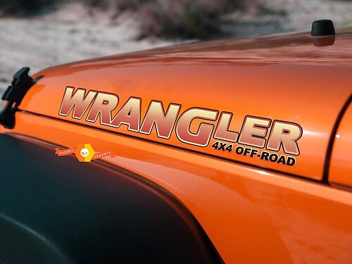 Adesivi per decalcomanie Jeep Hood - Wrangler 4x4 Off Road - SCEGLI IL COLORE - Set da 2 pezzi