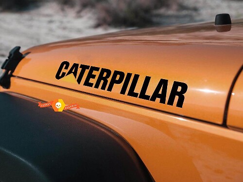 Adesivo in Vinile per Cofano Stile Caterpillar per Jeep Wrangler JL JK TJ YJ