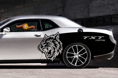 CUSTOM Cat Billboard Graphic — Adesivo in vinile (fiancata) per Dodge Challenger SRT, Hellcat 2015-2017