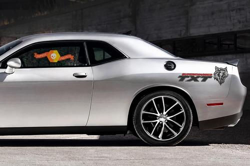 TXT Supercharged Cat Head Pair Parafango posteriore Adesivo in vinile per Dodge Challenger SRT, Hellcat