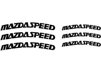 6 X Mazdaspeed Pinza freno curva ad alta temperatura. Adesivi in ​​vinile (qualsiasi colore)