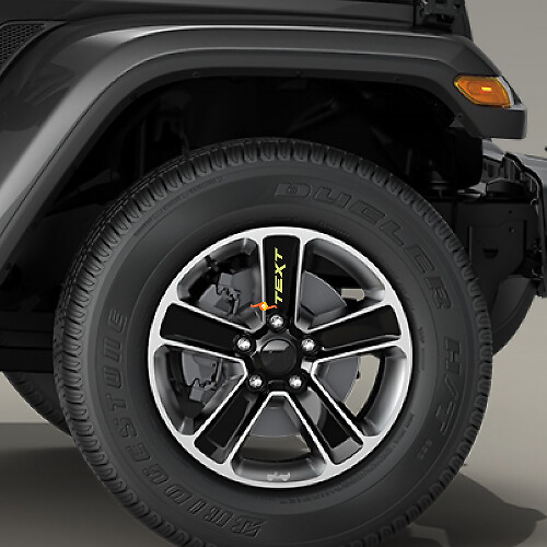 Set di adesivi in vinile con testo personalizzato per ruote Jeep