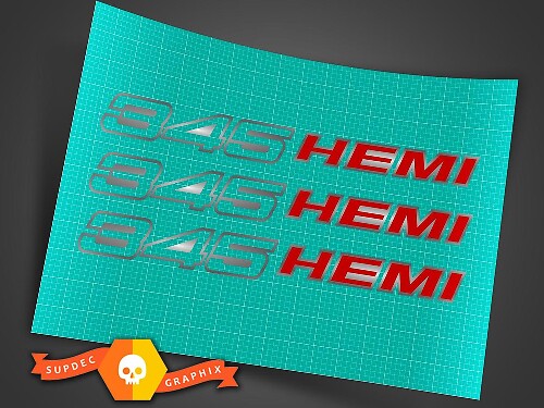 345 HEMI 5.7L Adesivi Cofano Coppia per Dodge Challenger Charger