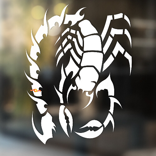Adesivo Universale in Vinile con Scorpione a Coda Lunga