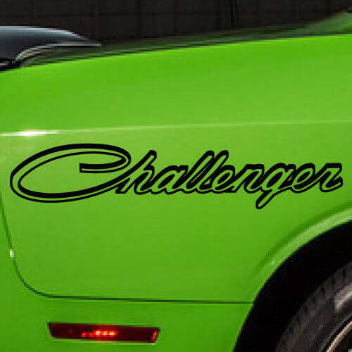 Adesivi Laterali con Scritta Challenger Coppia per Dodge Challenger