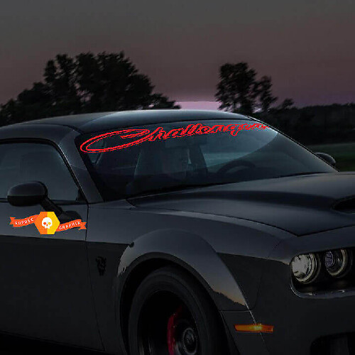Adesivo in Vinile per Parabrezza Marchiato per Dodge Challenger