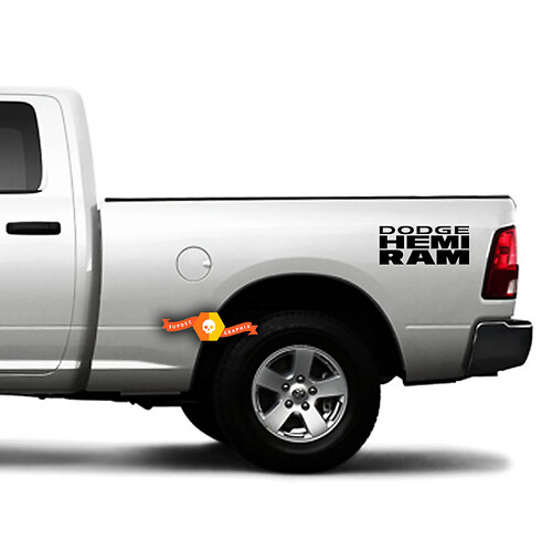 Adesivo in vinile con scritta Hemi e Ram sul fianco per Dodge Ram 1500