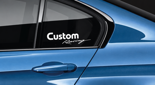Custom Racing Lettering Pair — Adesivo in vinile (finestrino laterale)
