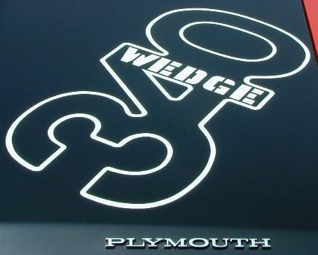 Adesivo in vinile con richiamo cofano a cuneo 340 per Plymouth Duster 1971
