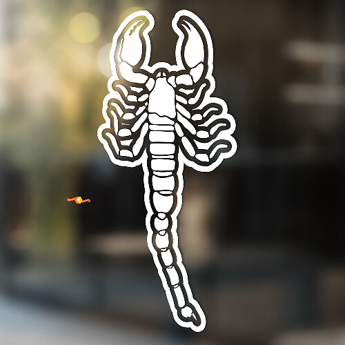 Scorpione del Deserto con Adesivo Universale in Vinile Contorno