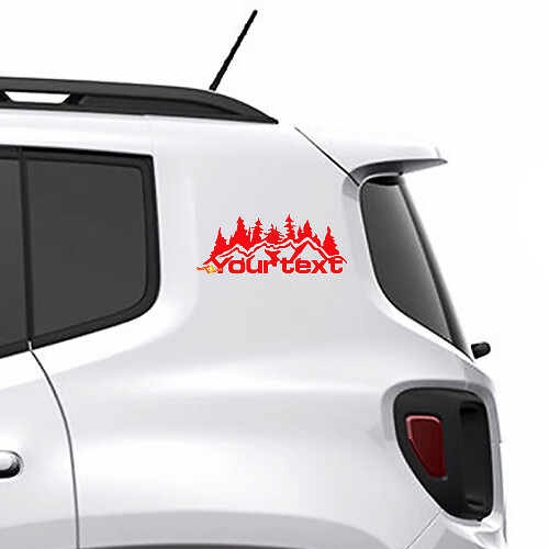 Adesivo in Vinile Personalizzato Montagne Foresta Grafica 2 per Jeep Renegade