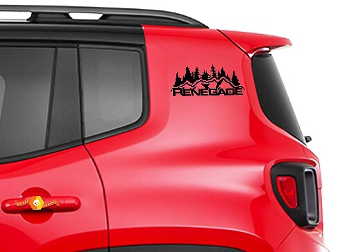 2 pezzi in vinile per porta decalcomania grafica laterale per JEEP RENEGADE Set s1