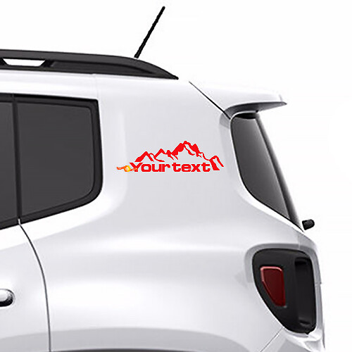 Adesivo Vinile Personalizzato Testo Montagne Grafica 2 per Jeep Renegade