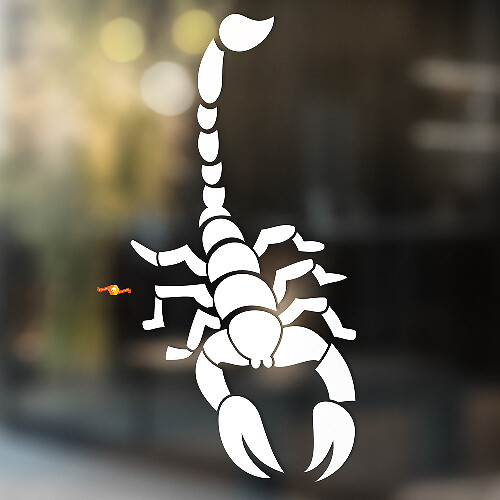 Adesivo in Vinile Universale Scorpione con Coda Sollevata