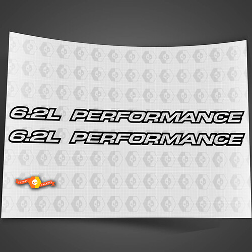 La serie Performance Outline da 6,2 litri si adatta alle decalcomanie adesive per cofano in vinile Chevy 1500, 2500
