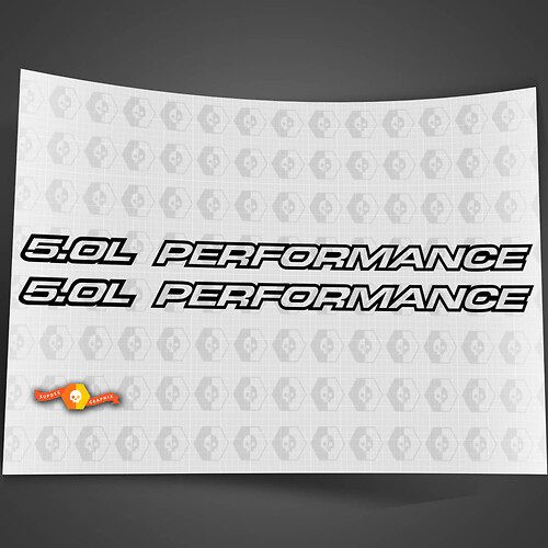 La serie Performance Outline da 5,0 litri si adatta alle decalcomanie degli adesivi per cofano in vinile Chevy 1500 Ford Mustang
