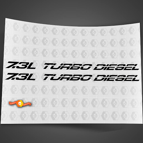 Set di decalcomanie in vinile per cofano 7.3L Turbo Diesel per Musclecar F-250/350