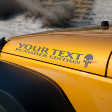 Adesivo in Vinile Personalizzato con Testo Punisher per Cofano Jeep Wrangler TJ LJ JK JKU 2