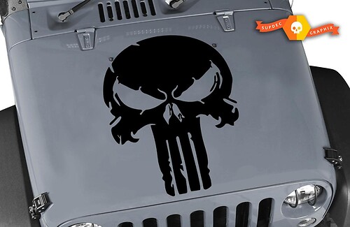 Adesivo in vinile con teschio Punisher in difficoltà Jeep Hood Ford Chevy Dodge
