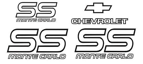 Monte Carlo SS 87 88 Restauro Decalcomanie in vinile Kit adesivi Chevy Graphic
