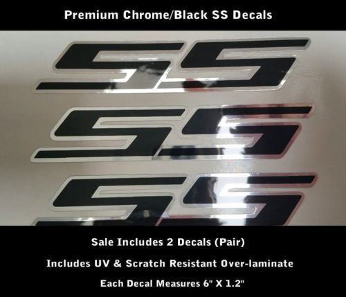 SS adesivi decalcomanie Camaro cromato nero cofano scoop coppia 6