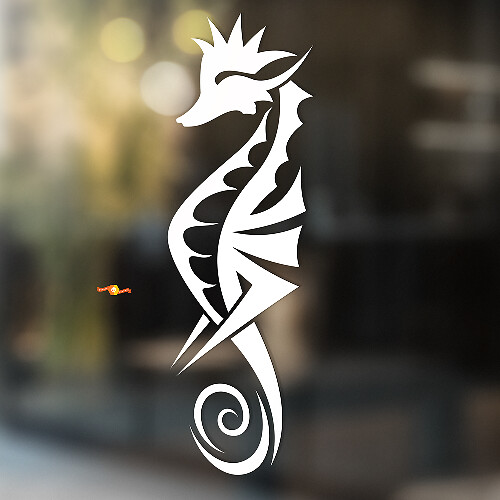 Adesivo Universale in Vinile Stile Tribale Seahorse