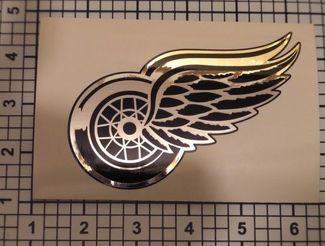 Red Wings Hockey Chrome & Black Decal Sticker NIZZA