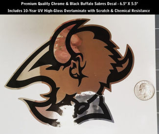 Decalcomanie Buffalo Sabres Chrome & Black Hockey Premium 6.5