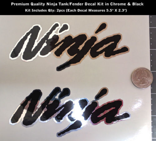 Kit Adesivi in Vinile con Scritta Ninja Cromata