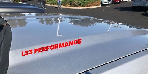 LS3 Performance Hood Vinile Adesivo Decalco Logo Corvette ZR1 Pontiac G8 Camaro SS GM Rosso
