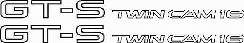Set Adesivi in Vinile Contorno Laterale GT-S Twin Cam 16 per Toyota Corolla AE86