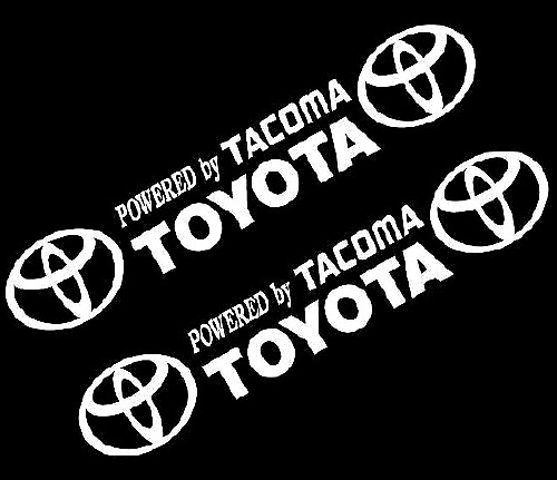 Vinili adesivi Powered by Tacoma Toyota